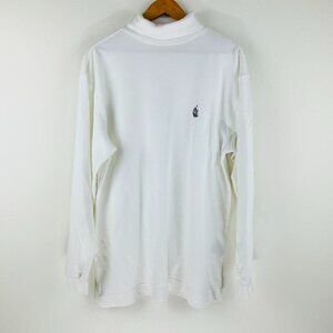 Vtg Nautica Minimalist Men’s White Pima Cotton Turtleneck Base Layer Size M